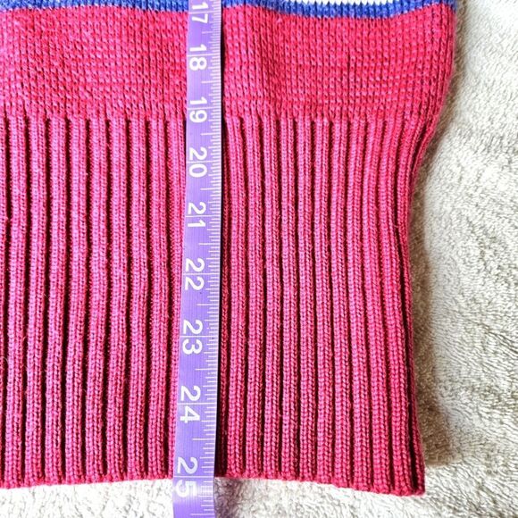 Slalom Vintage 80's Hot Pink Nordic Snowflake Design Turtleneck Knit Ski Sweater - Picture 9 of 10